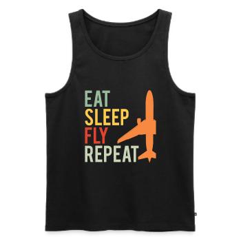 Pilote Aviation avion volant disant cadeau - Débardeur bio Premium Homme - noir - Devant - Michal (187cm)