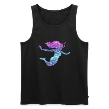 Sirène paillettes cadeau femmes filles - Débardeur bio Premium Homme - noir - Devant - AI Model Male 178 light (178cm)