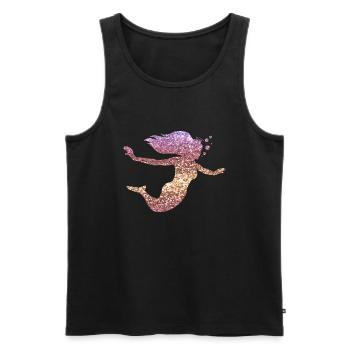 Sirène paillettes cadeau femmes filles - Débardeur bio Premium Homme - noir - Devant - AI Model Male 178 light (178cm)