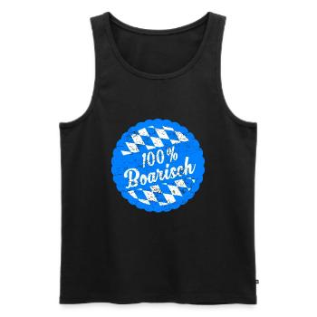 Bayern Bayerisch 100% Boarisch Geschenk - Männer Premium Bio Tank Top - Schwarz - Vorne - Michal (187cm)