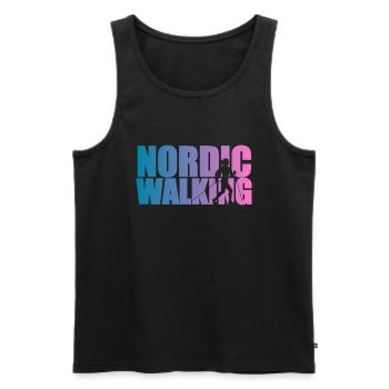 Nordic walking walker woman with sticks gift - Men's Premium Organic Tank Top - black - Front - Michal (187cm)