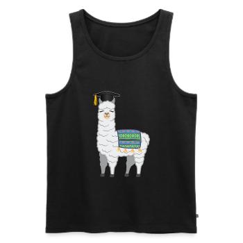 Bachelor Master Studium Abschluss Lama Alpaka - Männer Premium Bio Tank Top - Schwarz - Vorne - Michal (187cm)