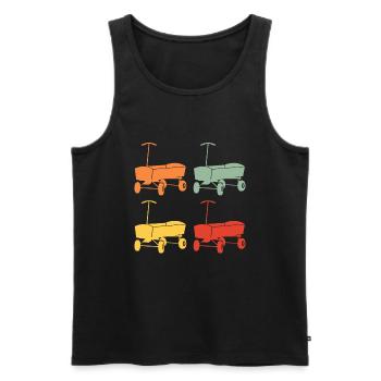 Boßeln Boßelwagen Cadeau Design Vintage Rétro - Débardeur bio Premium Homme - noir - Devant - AI Model Male 178 light (178cm)