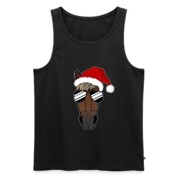 Drôle de cheval De Noël cadeau idée cadeau - Débardeur bio Premium Homme - noir - Devant - Michal (187cm)