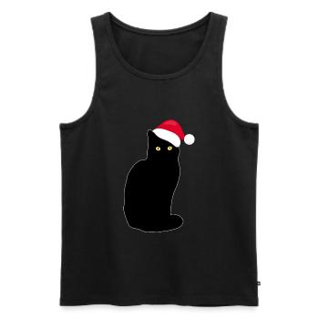 Funny cat christmas present gift idea - Men's Premium Organic Tank Top - black - Front - Michal (187cm)