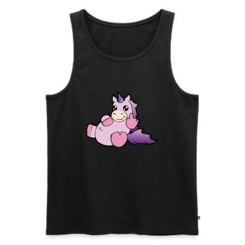 Einhorn Stinkefinger Lustig Freches Tier Geschenk - Männer Premium Bio Tank Top - Schwarz - Vorne - Michal (187cm)