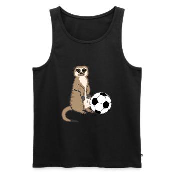 Cadeau de fans de football suricate de footballeur - Débardeur bio Premium Homme - noir - Devant - Michal (187cm)