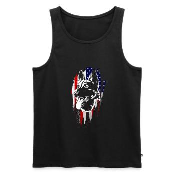 Deutscher Schäferhund Patriotisch - Männer Premium Bio Tank Top - Schwarz - Vorne - AI Model Male 178 light (178cm)