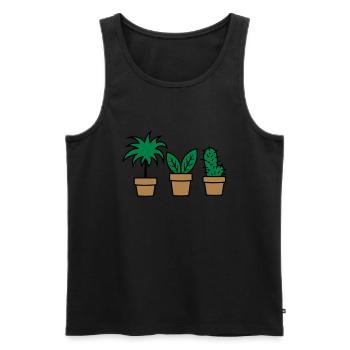Plantes d'intérieur Plantes diverses - Plantes d'intérieur - Débardeur bio Premium Homme - noir - Devant - AI Model Male 178 light (178cm)