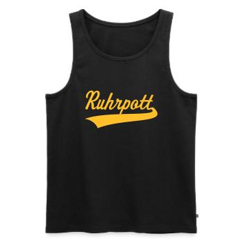 Ruhrpott (région de la Ruhr / Kohlenpott / Ruhrstadt / 1C) - Débardeur bio Premium Homme - noir - Devant - AI Model Male 178 light (178cm)