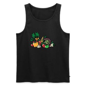 Gemüse Gemüsekorb Vegetables Vegan Plant-based - Männer Premium Bio Tank Top - Schwarz - Vorne - AI Model Male 178 light (178cm)