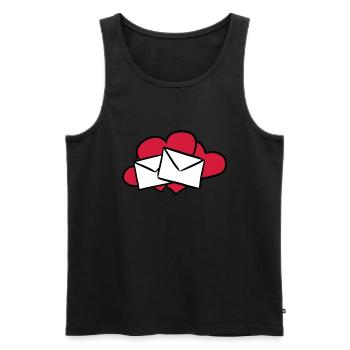 Liebesbrief love letter lettre d'amour Geschenk - Männer Premium Bio Tank Top - Schwarz - Vorne - Michal (187cm)