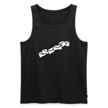 Letters News Broadcast message letters - Men's Premium Organic Tank Top - black - Front - AI Model Male 178 light (178cm)