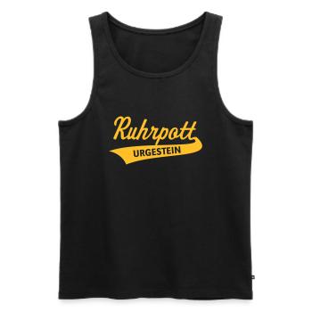 Ruhrpott – Urgestein (Ruhrgebiet Kohlenpott / 1C) - Männer Premium Bio Tank Top - Schwarz - Vorne - Michal (187cm)