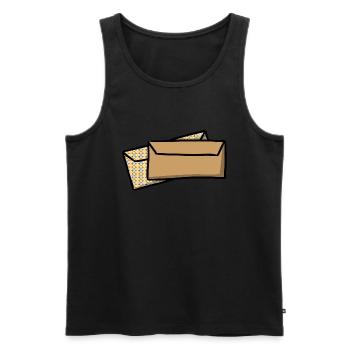 Lettres Enveloppes Postal envelopes mail - Débardeur bio Premium Homme - noir - Devant - AI Model Male 178 light (178cm)