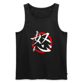 Japanese Symbol For Anger - Japanese Kanji - Men's Premium Organic Tank Top - black - Front - AI Model Male 178 light (178cm)