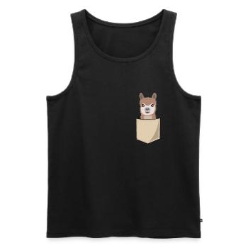 Alpaca Lama In Breast Bag Print Gift Camel - Men's Premium Organic Tank Top - black - Front - AI Model Male 178 light (178cm)
