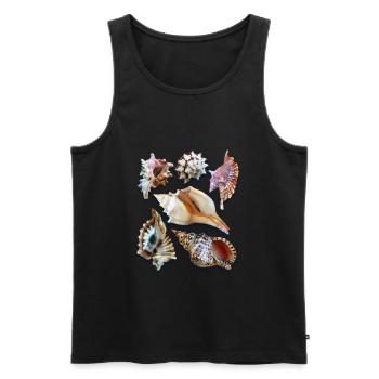 magnifiques coquillages, Sea Shells, Beach - Débardeur bio Premium Homme - noir - Devant - Michal (187cm)
