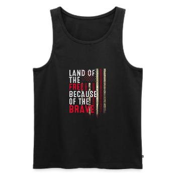 Terre des libres à cause des braves - Memorial D - Débardeur bio Premium Homme - noir - Devant - Michal (187cm)