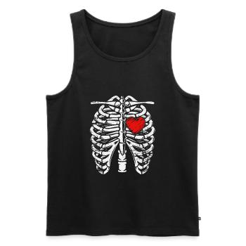 Rib Cage - Heart - Skeleton - Anatomy - X-Ray - Ha - Men's Premium Organic Tank Top - black - Front - AI Model Male 178 light (178cm)