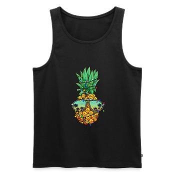 Pineapple Christmas Tree Christmas Lights Hawaii - Men's Premium Organic Tank Top - black - Front - Michal (187cm)