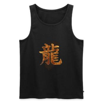 Dragon Ryu Japanische Kanji Kalligraphie Kunst - Männer Premium Bio Tank Top - Schwarz - Vorne - AI Model Male 178 light (178cm)