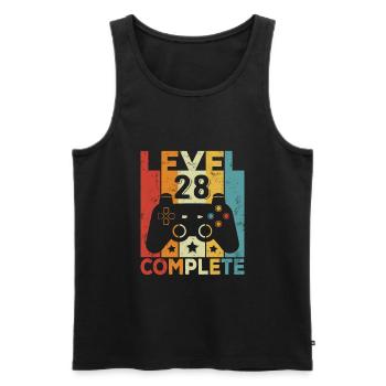 Level 28 Complete Geburtstag 28 Jahre Mann Frau - Männer Premium Bio Tank Top - Schwarz - Vorne - Michal (187cm)