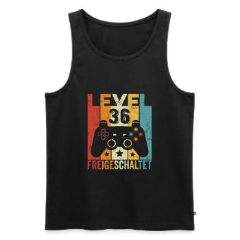 Level 36 Freigeschaltet Geburtstag Mann Frau Gamer - Männer Premium Bio Tank Top - Schwarz - Vorne - Michal (187cm)