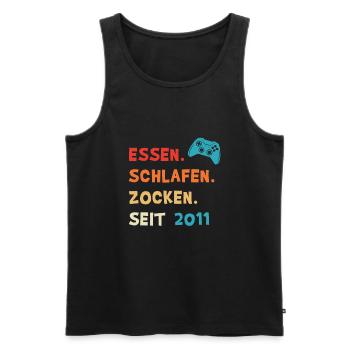 Jahrgang 2011 11.Geburtstag Geschenkidee für Gamer - Männer Premium Bio Tank Top - Schwarz - Vorne - Michal (187cm)