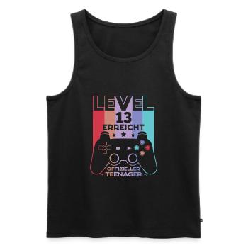 Level 13 Offizieller Teenager 13 Geburtstag - Männer Premium Bio Tank Top - Schwarz - Vorne - AI Model Male 178 light (178cm)