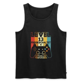 Level 13 Offizieller Teenager 13 Geburtstag - Männer Premium Bio Tank Top - Schwarz - Vorne - AI Model Male 178 light (178cm)