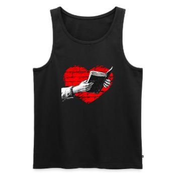 Reading books hearts - Men's Premium Organic Tank Top - black - Front - Michal (187cm)