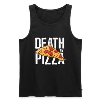 Death by Pizza - Funny - Männer Premium Bio Tank Top - Schwarz - Vorne - Michal (187cm)