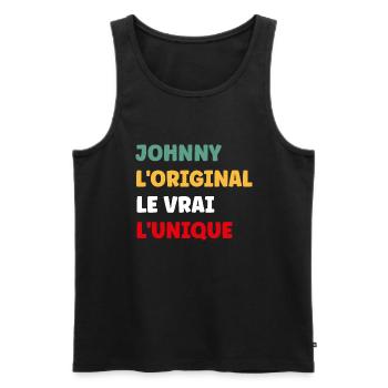 Johnny - Débardeur bio Premium Homme - noir - Devant - Michal (187cm)