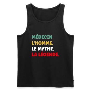 médecin - Débardeur bio Premium Homme - noir - Devant - Michal (187cm)