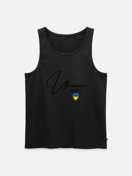 Ukrainian flag, Ukrainian pride - Men's Premium Organic Tank Top - black