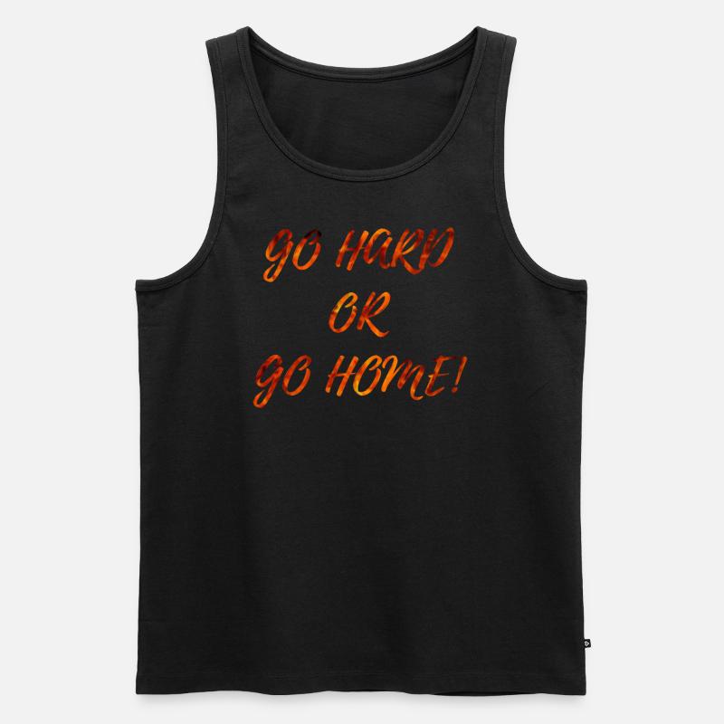 GO HARD - Männer Premium Bio Tank Top - Schwarz