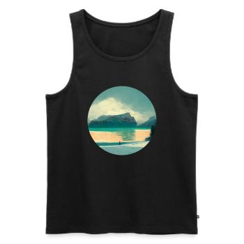 Nature in a circle Wonderful views - Men's Premium Organic Tank Top - black - Front - Michal (187cm)