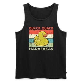 Lustige Ente Sprüche Gummiente Quack Quack Enten - Männer Premium Bio Tank Top - Schwarz - Vorne - AI Model Male 178 light (178cm)