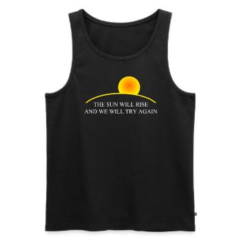 Sun Quote T-Shirt - Débardeur bio Premium Homme - noir - Devant - AI Model Male 178 light (178cm)