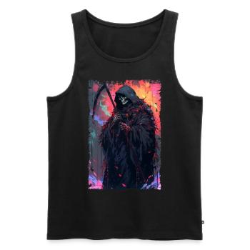A Splash of Color - Men's Premium Organic Tank Top - black - Front - AI Model Male 178 light (178cm)