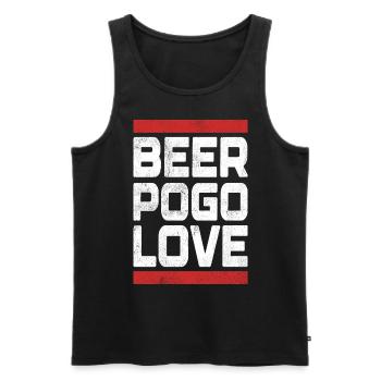 Beer Pogo Love - Men's Premium Organic Tank Top - black - Front - AI Model Male 178 light (178cm)