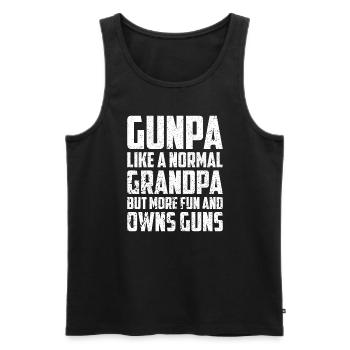 GUNPA Like a Normal Grandpa but More Fun - Men's Premium Organic Tank Top - black - Front - Michal (187cm)