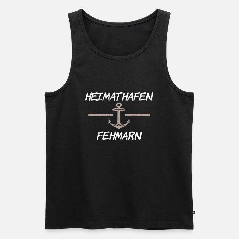 Heimathafen Fehmarn - Männer Premium Bio Tank Top - Schwarz