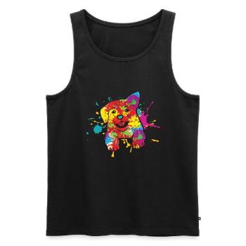 Golden Retriever Pop Art Motiv für Hundebesitzer G - Männer Premium Bio Tank Top - Schwarz - Vorne - Michal (187cm)