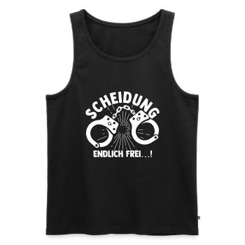 Scheidung Endlich Frei! Ehe Ende Ehemann Ehefrau S - Männer Premium Bio Tank Top - Schwarz - Vorne - Michal (187cm)