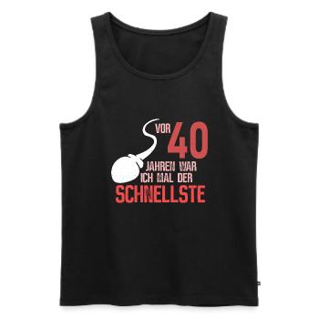 40. Geburtstag - der schnellste - Männer Premium Bio Tank Top - Schwarz - Vorne - Michal (187cm)