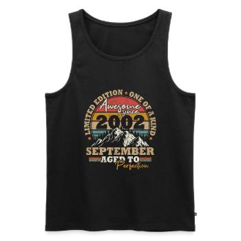 September 2002 Vintage Retro Geburtstagsgeschenk - Männer Premium Bio Tank Top - Schwarz - Vorne - AI Model Male 178 light (178cm)