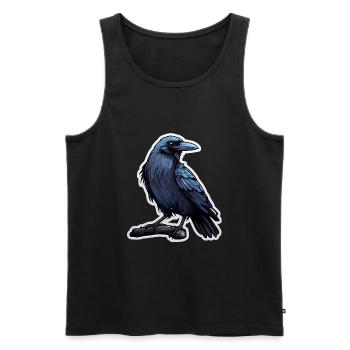 Krähe Rabe - Männer Premium Bio Tank Top - Schwarz - Vorne - AI Model Male 178 light (178cm)