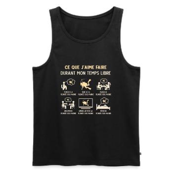 Plongeur Plongée Sous Marine Humour Temps Libre - Débardeur bio Premium Homme - noir - Devant - AI Model Male 178 light (178cm)